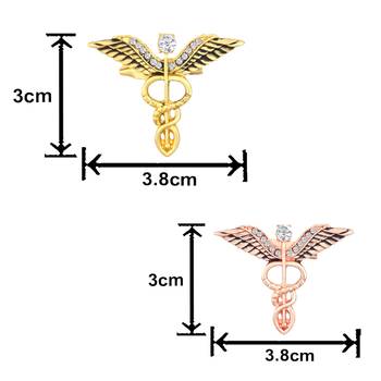 Mahi combo of 2 caduceus doctor's brooch lapel / brooch pin for men  (co1105601m) 4
