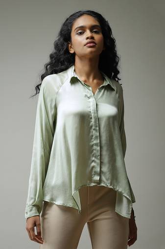 Mint Satin Shirt
