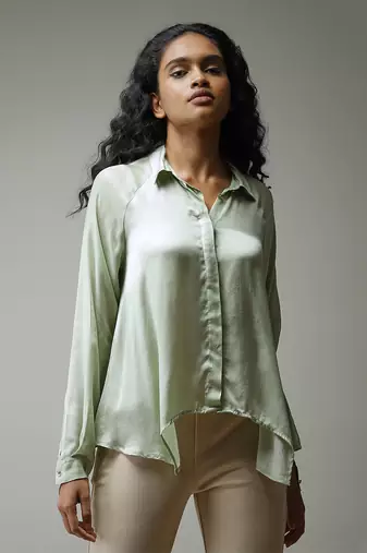 Mint Satin Shirt