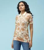 Rust Printed Polo T-Shirt