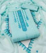 Graceful georgette top with santoon bottom salwar suit dress material
