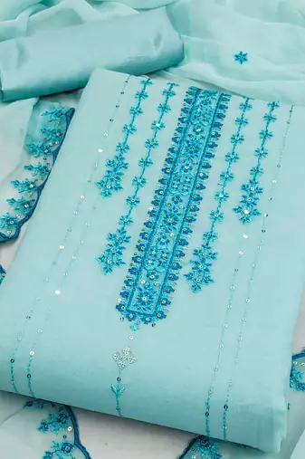 Graceful georgette top with santoon bottom salwar suit dress material