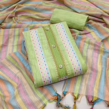 Handloom cotton elegance unstitched salwar suit dress material 1