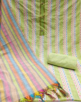 Handloom cotton elegance unstitched salwar suit dress material 4