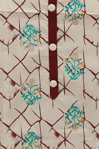Khadi cotton top, heavy cotton bottom, and najmeen saboori print dupatta dress material