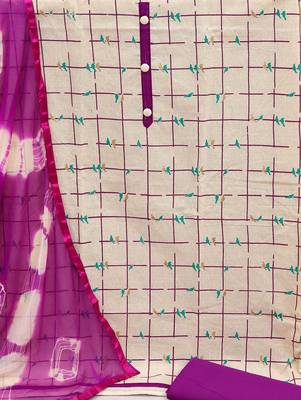 Elegant jacquard delight cotton salwar suit dress material 4