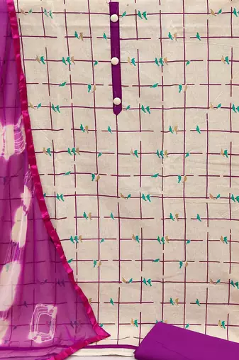 Elegant jacquard delight cotton salwar suit dress material