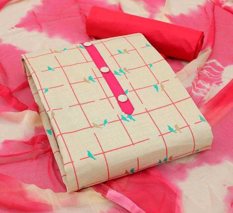 Elegant jacquard delight cotton salwar suit dress material