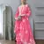 Hand Embroidered Dark Pink Georgette Lucknowi Chikankari Indian Women Unstitched Suit Piece