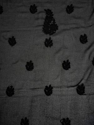 Hand Embroidered Jet Black Georgette Lucknowi Chikankari Indian Women Unstitched Suit Piece 4