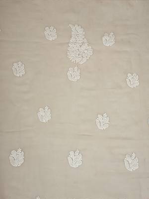 Hand Embroidered Taupe Fawn Georgette Lucknowi Chikankari Indian Women Unstitched Suit Piece 4