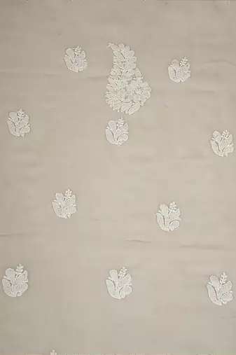 Hand Embroidered Taupe Fawn Georgette Lucknowi Chikankari Indian Women Unstitched Suit Piece
