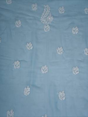 Ada Hand Embroidered Powder Blue Georgette Lucknowi Chikankari Indian Women Unstitched Suit Piece - A211296 4