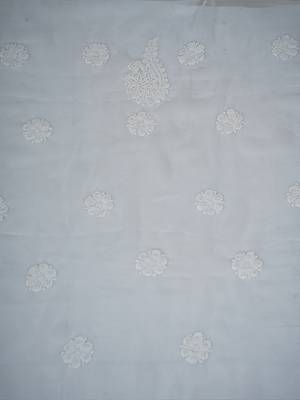 Handcrafted White Georgette Lucknowi Chikankari Indian Women Unstitched Suit Piece 4