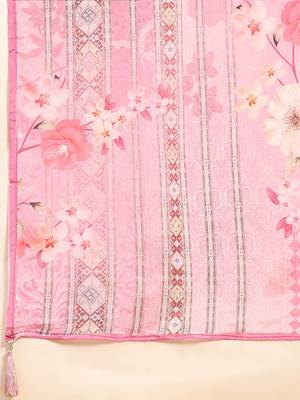 Trendmalls  Light Pink Georgette Sequence Embroidery Party Wear Kurta Pant with Print Dupatta Salwar Suit Set 8