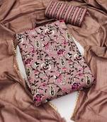 Elegant magic slub cotton top with mill print and foil print salwar suit dress material
