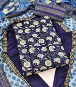 Women's slub cotton printed unstitched dress material