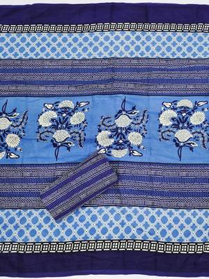 Women's slub cotton printed unstitched dress material 4