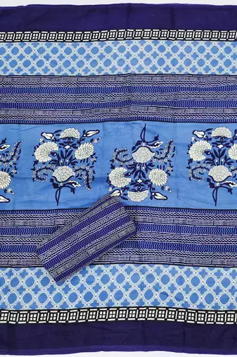 Women's slub cotton printed unstitched dress material