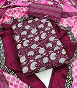Women's slub cotton printed unstitched dress material