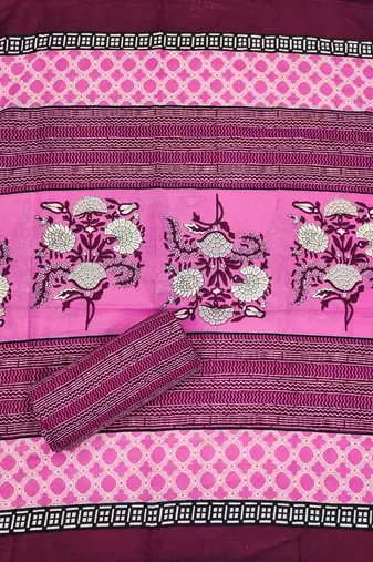 Women's slub cotton printed unstitched dress material