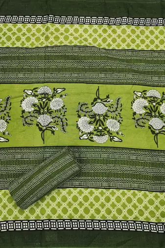 Women's slub cotton printed unstitched dress material
