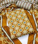 Women's slub cotton printed unstitched dress material