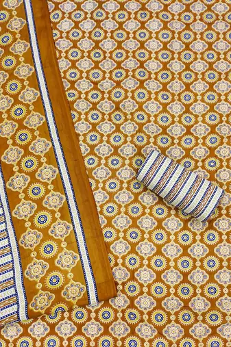 Women's slub cotton printed unstitched dress material