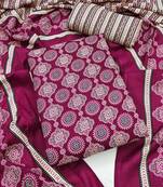 Women's slub cotton printed unstitched dress material