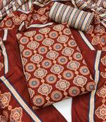 Women's slub cotton printed unstitched dress material
