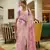 Light pink color handloom weaving silk blend saree with blouse