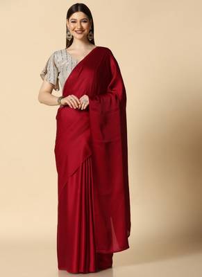 Maroon Supper Soft Burfi Silk With Important Lycra Blouse 1