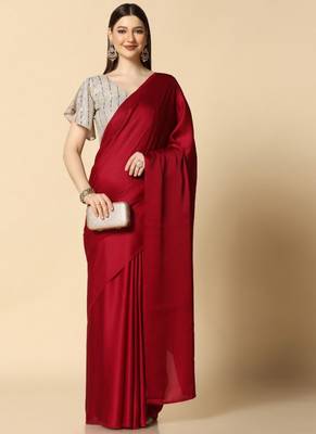 Maroon Supper Soft Burfi Silk With Important Lycra Blouse 2