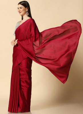 Maroon Supper Soft Burfi Silk With Important Lycra Blouse 3