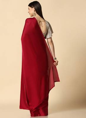 Maroon Supper Soft Burfi Silk With Important Lycra Blouse 5