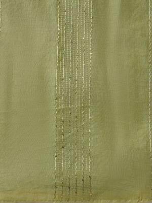 Salwar Studio Printed Mehendi Green Silk blend Unstitched Dress Material-Pack of 1. 4