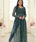 Ethnic Traditional Bandhani Style Green Colour Festive Kurti