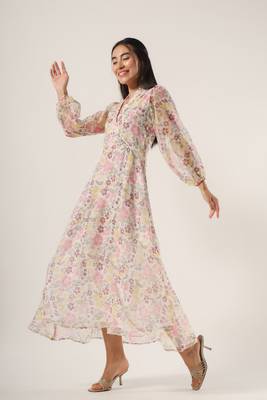 White hand block printed kota cotton dress 4
