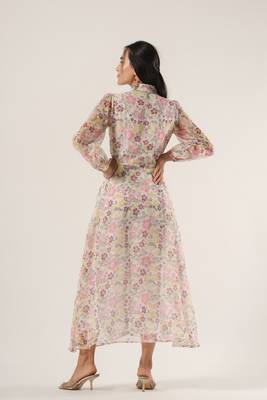 White hand block printed kota cotton dress 5