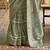 Kimisha women's sage green silk saree with unstitched blouse piece