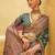 Kimisha women's green silk woven saree with unstitched blouse piece