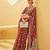 Kimisha women's maroon silk woven saree with unstitched blouse piece