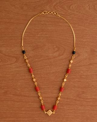  short coral mangalsutra one gram gold 2