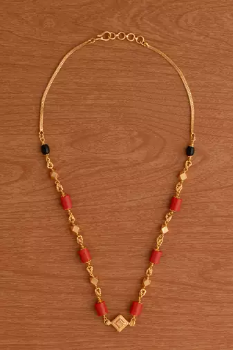  short coral mangalsutra one gram gold