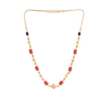  short coral mangalsutra one gram gold 3
