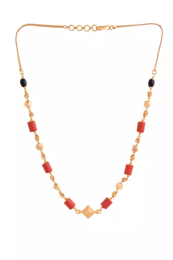  short coral mangalsutra one gram gold