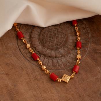  short coral mangalsutra one gram gold 4