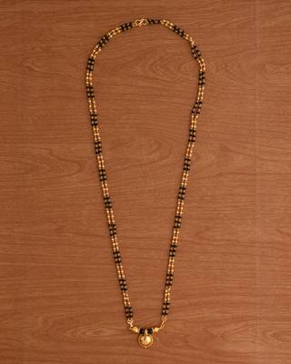 Gold agate mangalsutra medium length 30" one gram gold 2