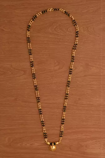 Gold agate mangalsutra medium length 30" one gram gold