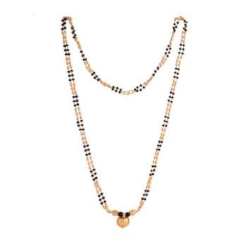 Gold agate mangalsutra medium length 30" one gram gold 5